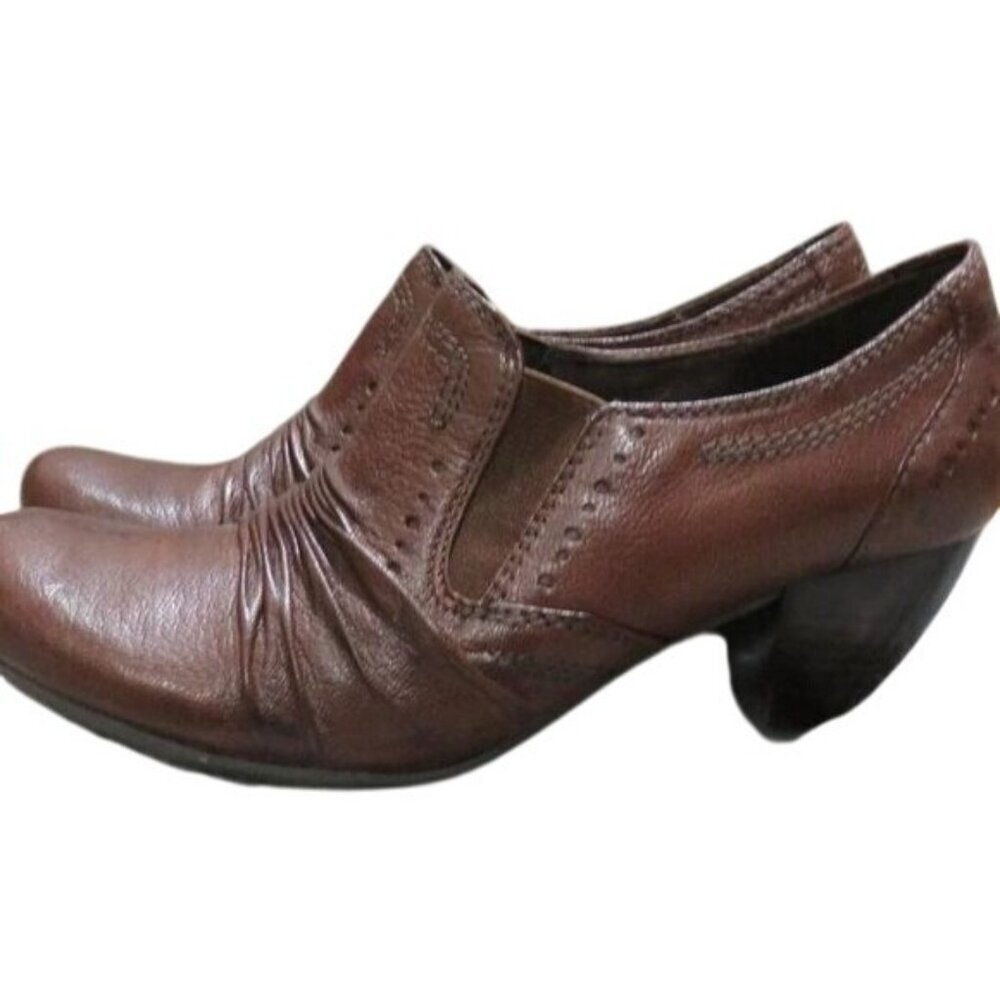 Bare Traps Treasures Quality Brown leather Block Heel ankle booties boots classy